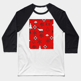 Red Christmas decor with deer Baseball T-Shirt